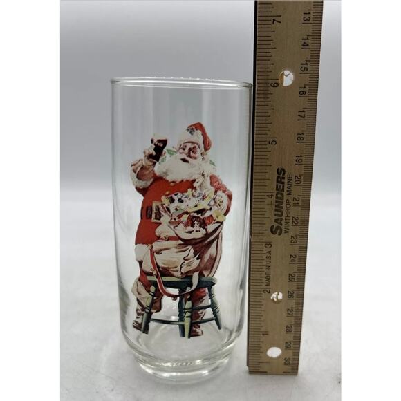 Vintage Coca Cola Coke Haddon Sundblom Santa Christmas 6" High Glass-‎ 1… - Picture 6 of 13